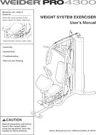 Weider 831146220 User Manual Pro 4300 Manuals And Guides