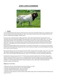 Jenis kambing tersebut sangatlah beragam, ada kambing dari indonesia, ataupun hasil introduksi dengan kambing luar, ataupun melakukan perkawinan silang dengan varietas lokal yang juga ada di indonesia. Jenis Kambing