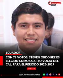 ATENCION #ElOro Steven Ordóñez, asambleísta por el movimiento Sur Unido  Regional (SUR) fue electo como el cuarto vocal del Consejo de  Administración Legislativa (CAL) de la Asamblea Nacional. Lo moción  realizada por