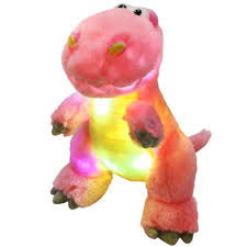 Houwsbaby Led Glowing T Rex Dinosaur Colorful Light Up Stuffed Animal Soft Plush Toy Hugging Gift For Kids Boys Girls Babies Accompany At Night Pet Decoration Holiday Birthday 12 5 Pink
