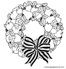 Printable advent wreath coloring page. Christmas Wreath Coloring Pages Coloring Pages For Kids And Adults