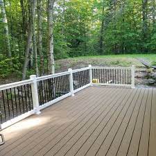29.5 inch x 1 inch black aluminum silhouette balusters (15 pack), wood and composite deck railing compatible, semigloss finish, wrought iron look. Durables 3 X 8 Kirklees Vinyl Railing Straight Section With Round Black Aluminum Spindles White Wwr