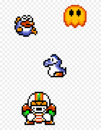 They either walk across the ground, parachute from above or float down in bubbles, or can even appear with wings to hop around. Super Mario World Enemies And Baby Blue Yoshi Super Mario World Ennemy Clipart 3388182 Pikpng