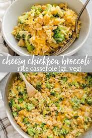 Feb 28 2020 One Pot Cheesy Broccoli Chickpea Rice Casserole Is A Hearty Veget Vegetarian Casserole Recipes Vegetarian Broccoli Recipes Vegetarian Casserole