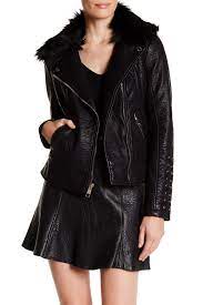 Faux Fur Collar Faux Leather Moto Jacket By Guess On Hautelook Faux Leather Moto Jacket Faux Fur Collar Jackets