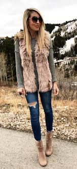 Winter Outfits Brown Fur Vest Fashion Fur Vest Outfits Fall Outfits