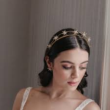 Beautiful Star Headpiece for a Celestial Wedding, Luxury Bridal Crown,  Constellation Jewellery, Space and Sky, Boho Hairpiece,
