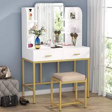 Large makeup organizer / wooden make up organizer / vanity makeup storage / wood perfume organizer / brush lipstick holder / jewelry defsev 4.5 out of 5 stars (62) Tribesigns Vanity Table Set With Mirror And Cushioned Stool Modern Large Makeup Dressing Table Vanity Set With Led Light And 2 Sliding Drawers Storage Shelves For Women Girls Gifts Bedroom