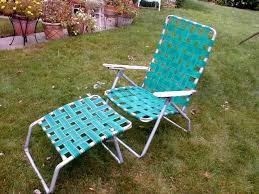 Vintage 50 S 60 S Aluminum Webbed Folding Lawn Chaise Lounge Chair Beach Patio Lawn Chaise Beach Patio Chaise Lounge Chair
