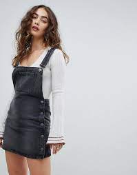 free people louise jeans latzkleid asos overall skirt denim overall skirt dungaree skirt