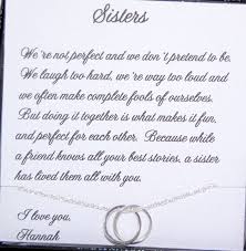 Birthday Gift For Sister Sisters Jewelry Sister As Maid Of Etsy Sister Poems Sister Quotes Birthday Gifts For Sister