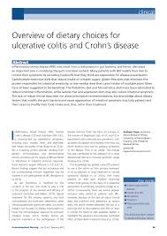 An individual with ulcerative colitis may discover to adjust the eating routine intend to deal with the manifestations. Pdf Overview Of Dietary Choices For Ulcerative Colitis And Crohn S Disease