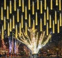Joomer Christmas Lights Outdoor, 11.8 inch 10 Tubes 240 LED Meteor Shower Lights, LED Snow Falling Icicle Cascading Light with Timer Waterproof and ...
