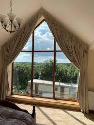 Apex windows and gable frames. We Were Asked Recently To Dress This Large Apex Window Lesley James Curtains Blinds And Soft Furnishings Gower Mumbles Swansea