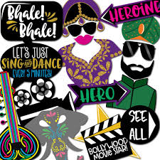 Birthday Photo Booth Props Printable Pdf Bollywood India Photo Booth Props 30 Printable Party Props Dance Sing Sherwani Desi Elephant Hero Heroine Instant Pdf Download Party Props Bollywood Theme Party Bollywood Party Decorations
