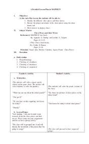 A Detailed Lesson Plan In Chess Elementary Lesson Plans Teacher Lesson Plans 4a S Lesson Plan