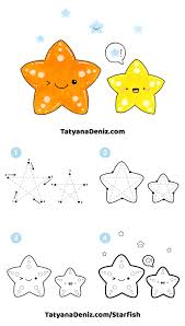 The fun, easy way to learn to draw in one month or less How To Draw Kawaii Starfish Step By Step Tutorial By Tatyana Deniz