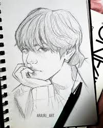 Arajrj Art Taehyung Taehyungfanart Fanart Btsfanart Kpopfanart Fanartkpop Art Sketch Sketches Drawing Anime Illust Bts Drawings Art Kpop Drawings