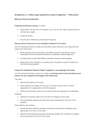 A qualitative research paper requires a wide range of research that employs different ways of collecting data (for example, interviews, fieldwork, questionnaires, etc.). Qualitative Research Paper Critique Example Qualitative Research Article Critique