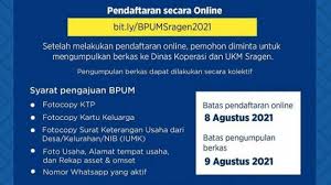 Siapa sangka, kalau cara daftar bantuan umkm online 2021 ternyata sangat mudah. Link Pendaftaran Bantuan Umkm Di Sragen Berkas Ditunggu Hingga 9 Agustus 2021 Berikut Syaratnya Tribun Solo