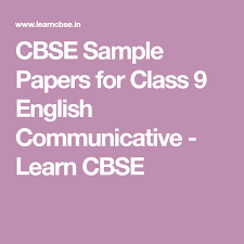 Cbse Sample Papers For Class 9 English Communicative Learn Cbse Sample Paper Question Paper Paper