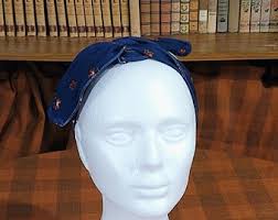 Super-soft Stretch & Tie No-headache Headband in Navy Floral