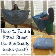 Fold each side in to the middle point of the sheet, then fold in half for a nice, neat fitted sheet! Video How To Fold A Fitted Sheet The Happier Homemaker