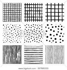 Good for fashion print, fabric, wallpaper or your design. Set Black White Hand Vector Photo Free Trial Bigstock