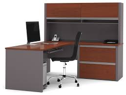 Gray bush furniture cabot lshaped desks. Connexion Two Tone L Shaped Desk Hutch Oversized Pedestal Contemporary Desks And Hutches By Office Furniture More Houzz