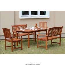 Jakarta Wooden Patio Set 5pc Wooden Garden Table Outdoor Wood Furniture Wooden Garden Chairs