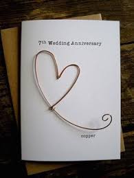 7th Wedding Anniversary Designer Keepsake Card Copper Wire Heart 7 Years Tradit Copper Wedding Anniversary Wedding Anniversary Keepsake 7th Wedding Anniversary