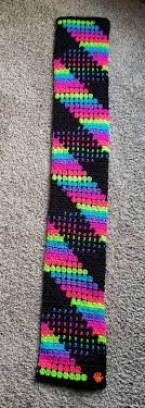 Crochet Scarf Rhss Neon Stripes Planned Pooling Block Stitch Pooling Crochet Scarf Crochet Pattern Crochet Accessories