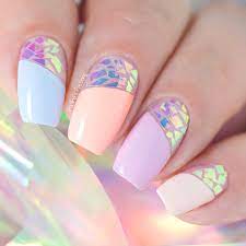 Broken Glass Nail Art With Iridescent Foil Video Tutorial Nailjewelry Glass Nails Art Latest Nail Trends Nail Designs Spring