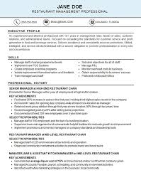 Restaurant Management Restaurant Resume Resume Examples Retail Resume Examples