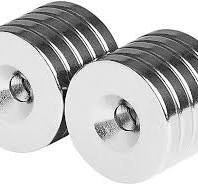 Circular Ring Magnets 3/4x1/8 inch - Magnetic Countersunk Disc 20x3mm Screw  Hole Size #6 Holder Crafts Fastener Storage Organizer Round Disk - 6 ...