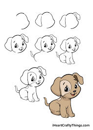 As we're drawing the dog in profile, you only need to add one of each. Puppy Drawing How To Draw A Puppy Step By Step