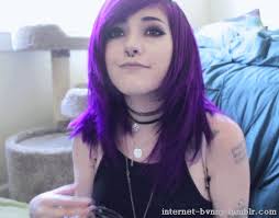 + how to do the hair chalk trend. Purple Hair Gifs Wifflegif