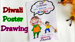 Diwali Poster Drawing For Kids How To Draw Diwali Drawing Say No To Crackers Save Nature Youtube Diwali Poster Poster Drawing Diwali Drawing