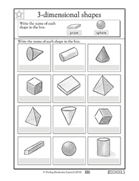 Your students will use this sheet to identify how many edges, faces, and vertices there are in common 3d shapes. Write The 3 D Shape S Name Part 2 1st Grade 2nd Grade Math Worksheet Greatschools