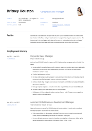corporate sales manager resume