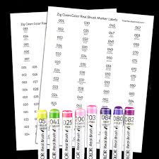 13 Organized Zig Clean Color Real Brush Markers Color Chart