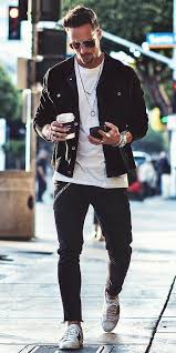Black And White Fashion Men 5 White T Shirt Outfits For Men Sports Fashion Men Rocker Style Men Sport Outfit Men