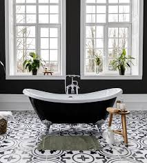 Tile shower ideas for small bathroom. Glam Black And White Bathroom Floor Tile Ideas