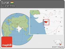 Surat Location On Map Free Savanna Style Location Map Of Surat, Highlighted Country