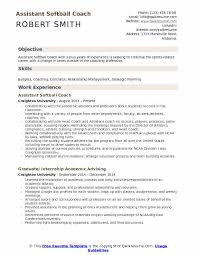 Likewise, the more basic skills, like throwing the ball to a base, aren't going to be reinforced if you are at a teenage level of softball. Assistant Softball Coach Resume Samples Qwikresume