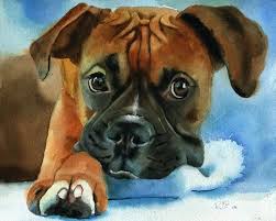 Black And White Boxer Dog Art Boxer Dog Art Print Of My Watercolor Painting Boxer Baby Etsy Boxer Dogs Art Dog Print Art Boxer Dogs