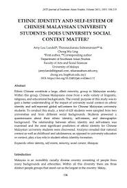 Find top universities in malaysia offering bachelors, masters & phd degrees. Ethnic Identity And Self Esteem Of Chinese Malaysian University Students Does University Social Context Matter Jati Journal Of Southeast Asian Studies