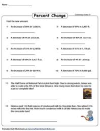 Percentage change = difference ÷ original x 100. Percent Of Change Worksheet 7th Grade Worksheet List