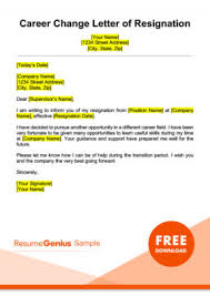 Resignation Letter Samples Free Downloadable Letters