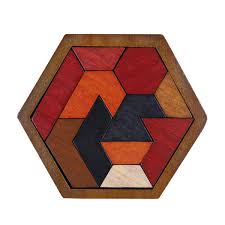 Move simultaneously groups of pieces. Nuolux 12 Pcs Wooden Hexagon Tangram Jigsaw Puzzles Brain Puzzle Games For Kids Buy Online In Bosnia And Herzegovina At Desertcart 48683105